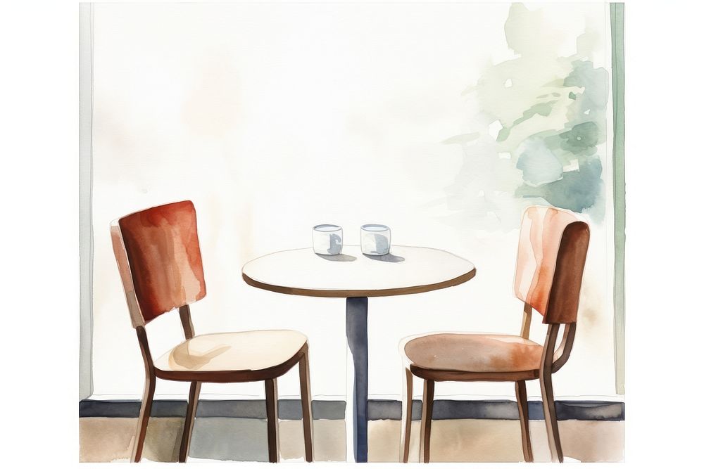 Table restaurant furniture window. AI generated Image by rawpixel.