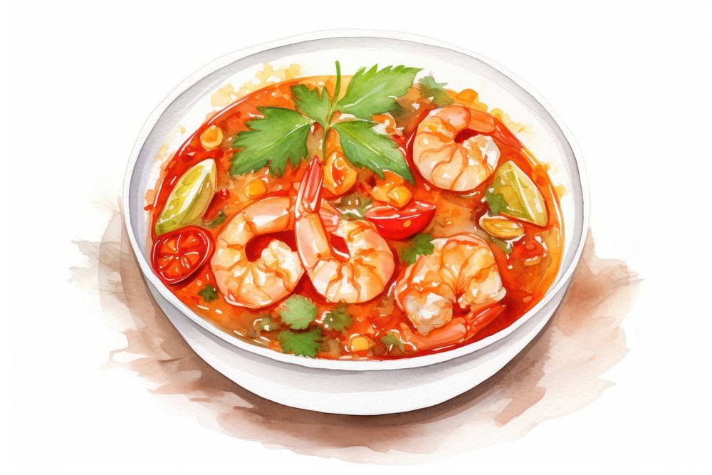 Food seafood shrimp plate. AI generated Image by rawpixel.
