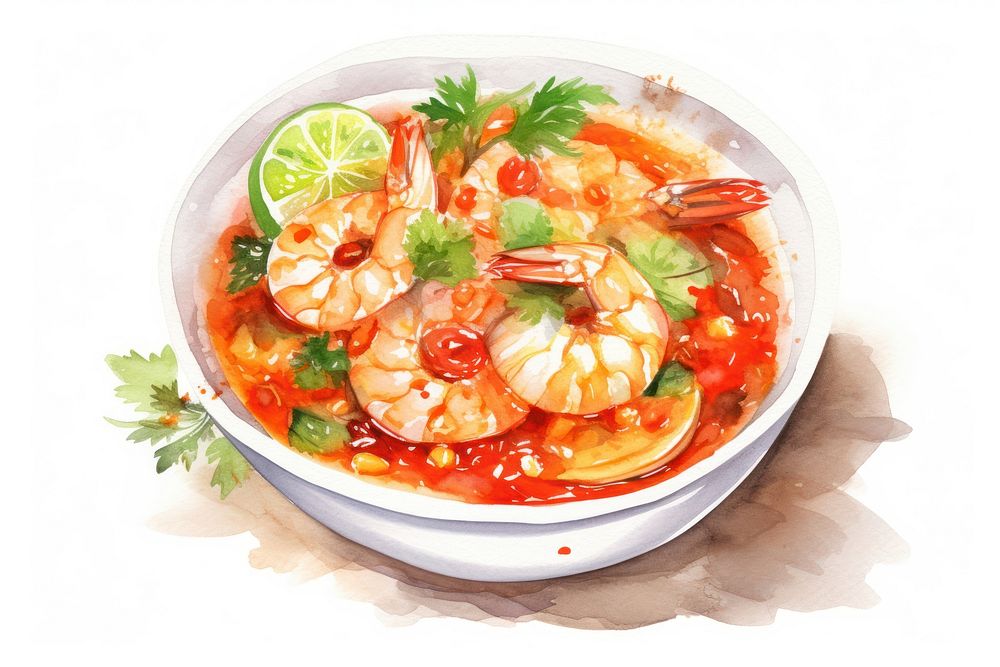 Food seafood shrimp plate. AI generated Image by rawpixel.