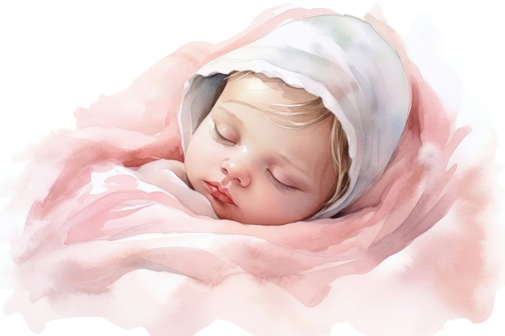 Newborn baby sleeping portrait. AI generated Image by rawpixel.