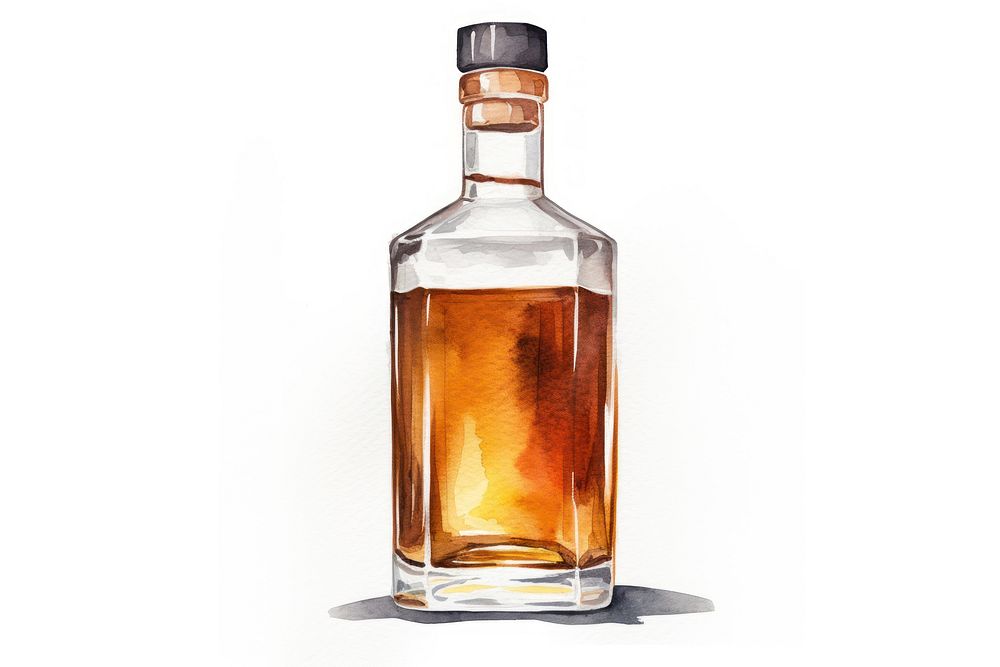Bottle whisky glass drink. AI generated Image by rawpixel.