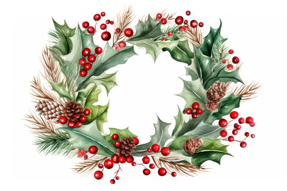 Wreath christmas pattern plant. AI generated Image by rawpixel.