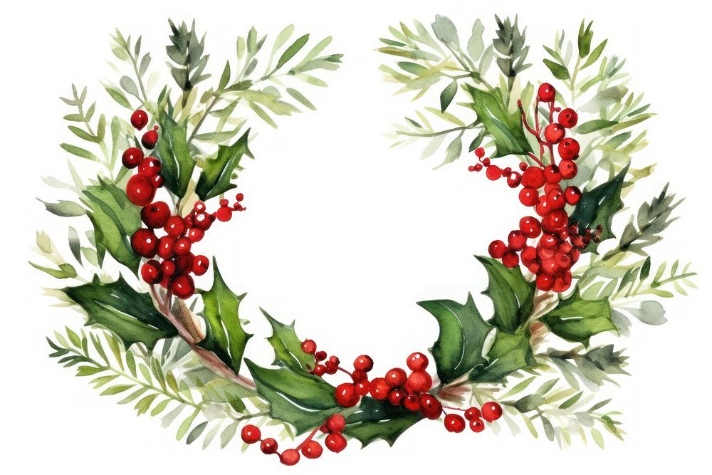 Wreath christmas plant white background. AI generated Image by rawpixel.