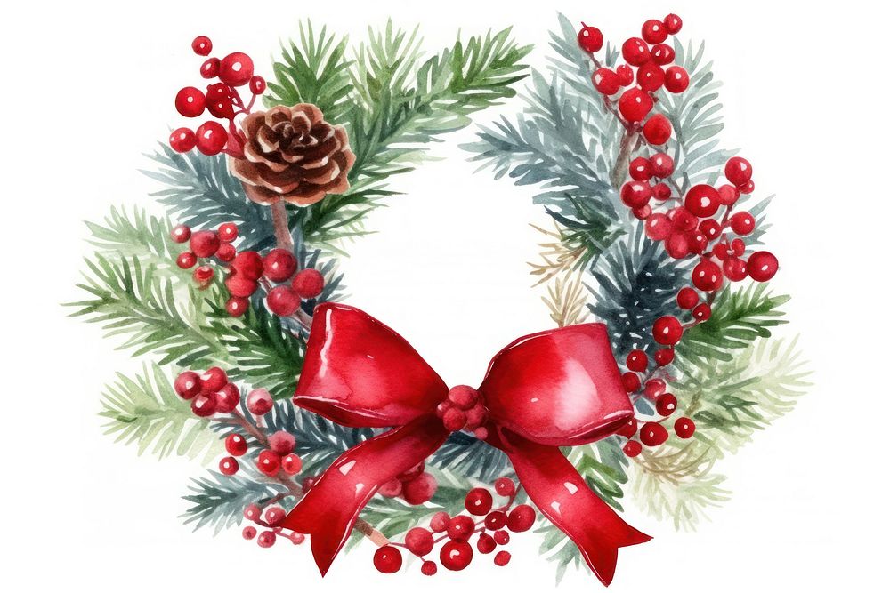 Wreath christmas plant celebration. AI generated Image by rawpixel.