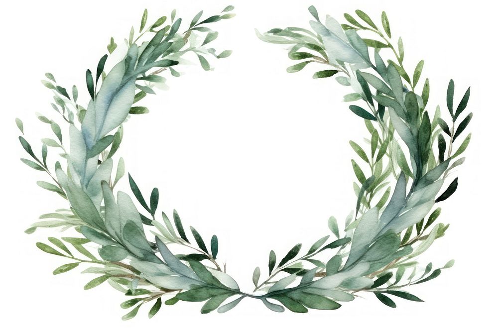 Wreath plant leaf white background.