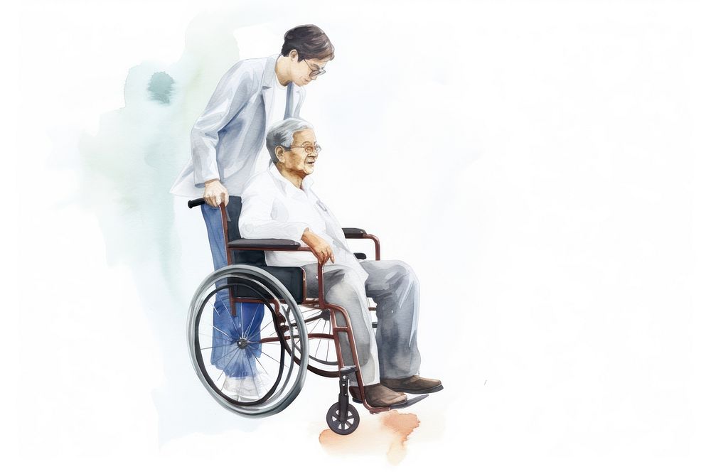Wheelchair adult man togetherness. AI generated Image by rawpixel.