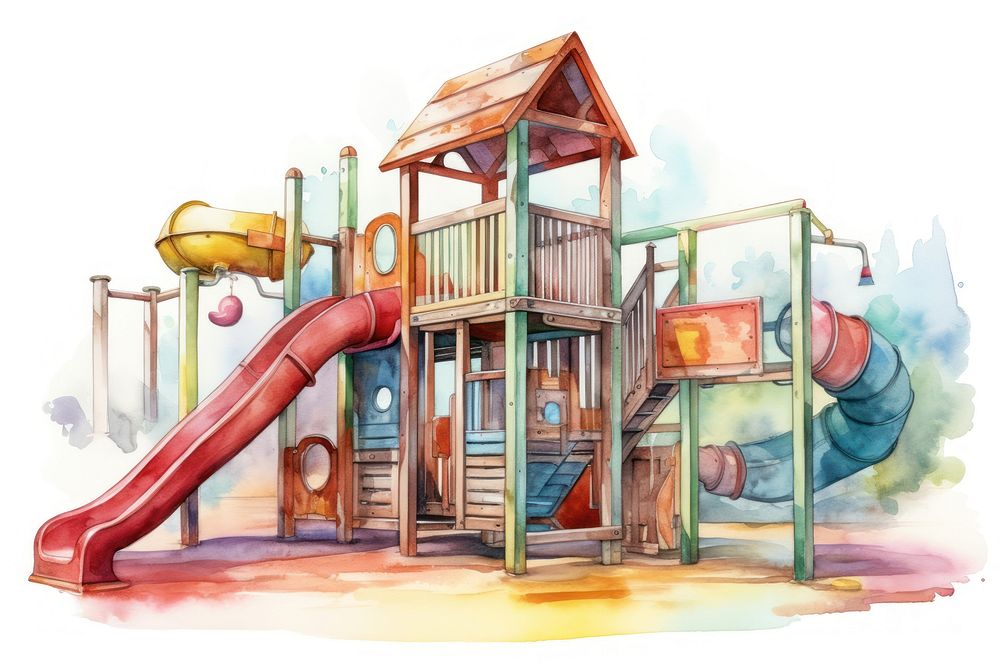 Playground outdoors white background kindergarten. AI generated Image by rawpixel.
