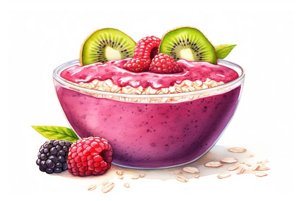 Raspberry smoothie dessert fruit. AI generated Image by rawpixel.