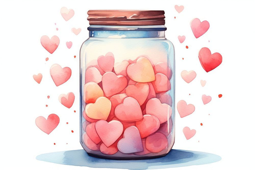 Jar heart confectionery transparent. AI generated Image by rawpixel.