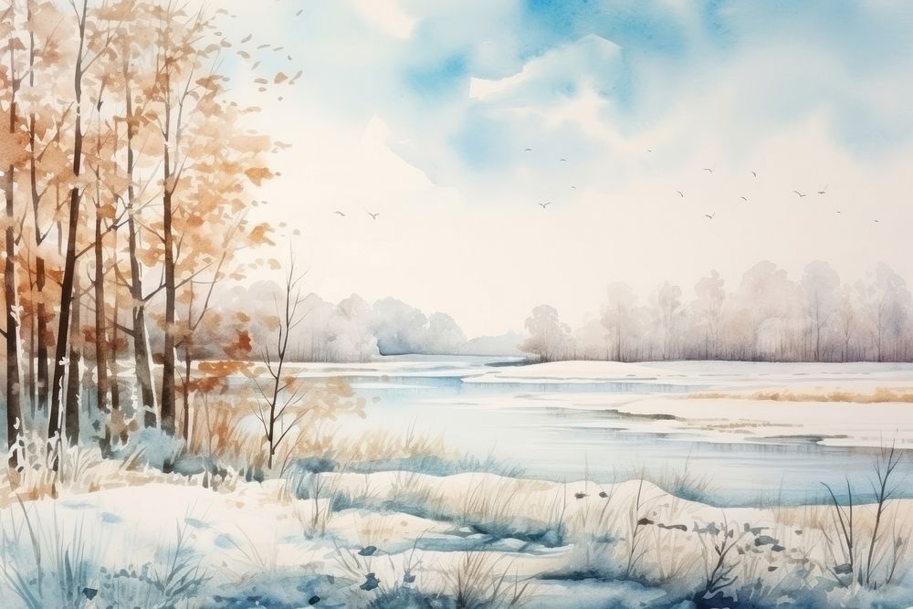 Landscape outdoors painting nature. 