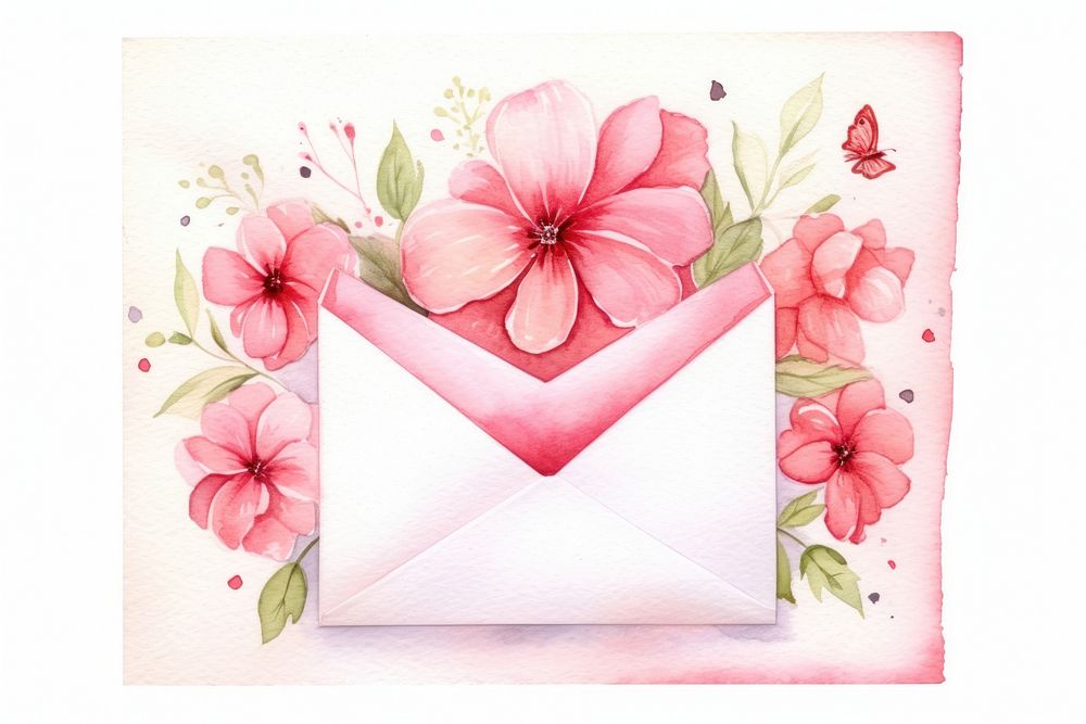 Envelope flower letter plant. AI generated Image by rawpixel.
