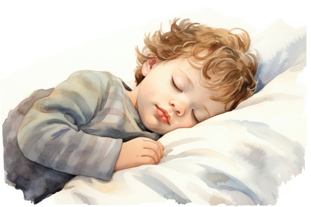 Sleeping portrait blanket toddler. AI generated Image by rawpixel.