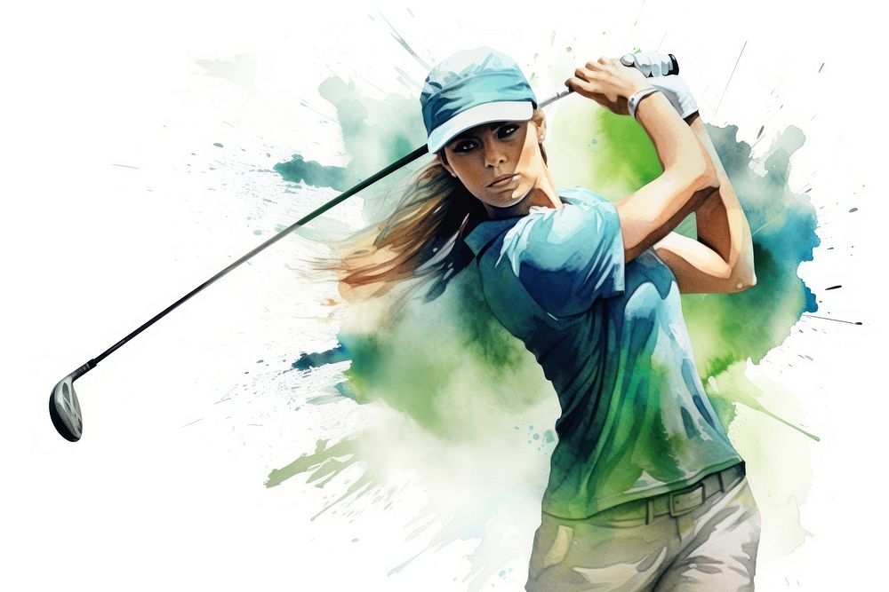 Golf sports player white background. AI generated Image by rawpixel.