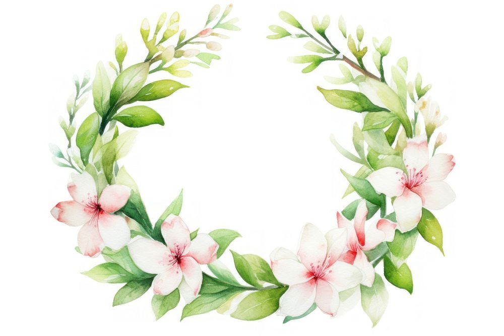 Flower wreath plant white background. AI generated Image by rawpixel.