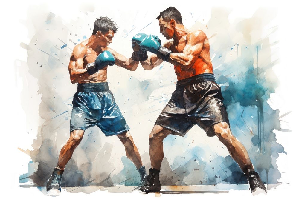 Boxing competition punching athlete. AI generated Image by rawpixel.