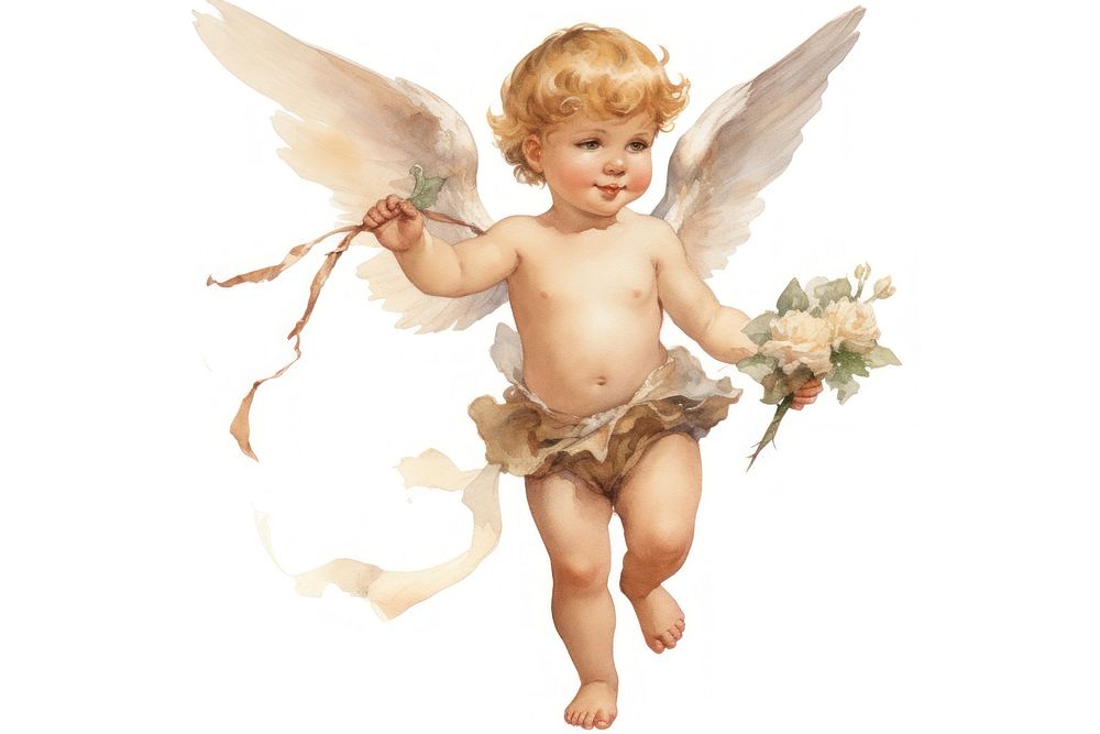 Angel portrait child cupid. AI generated Image by rawpixel.