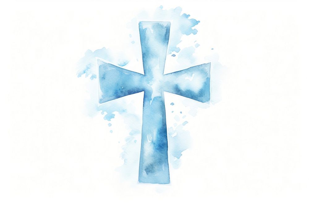 Symbol cross white white background. 