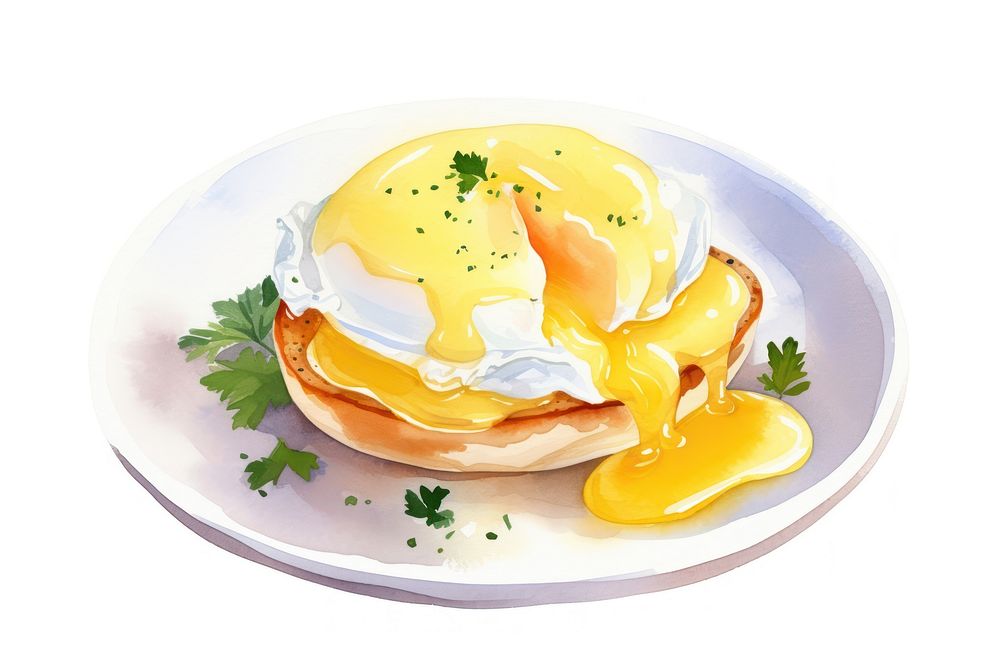 Plate egg food white background. AI generated Image by rawpixel.