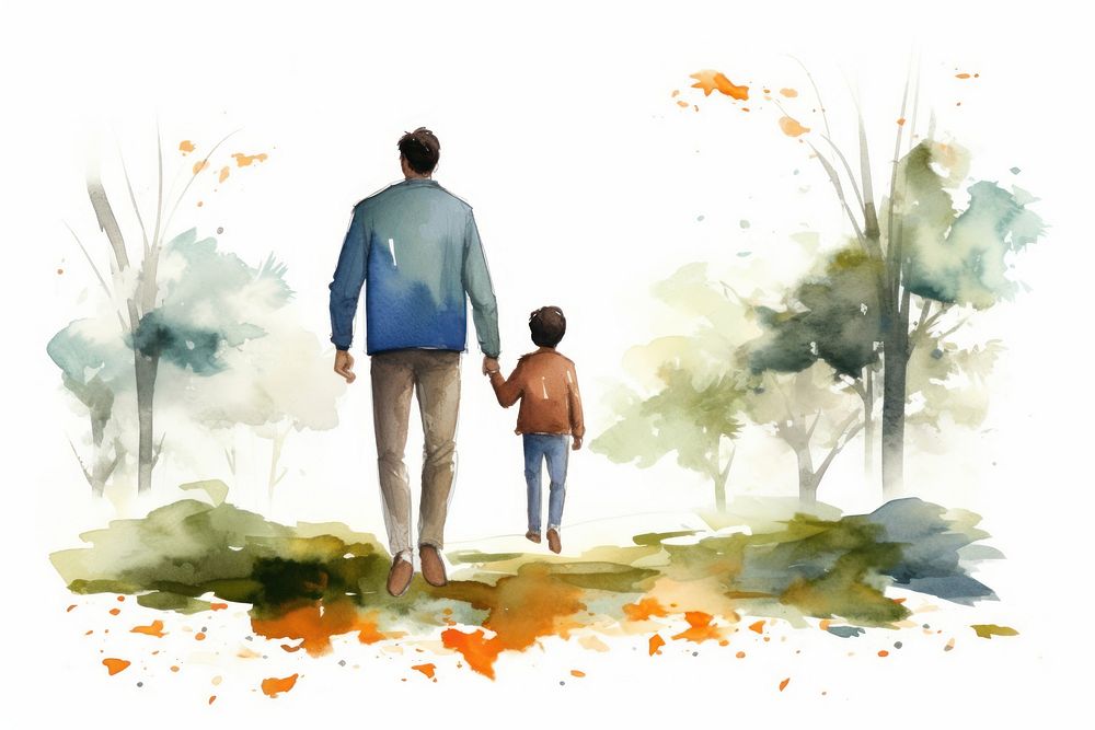 Outdoors walking father adult. AI generated Image by rawpixel.