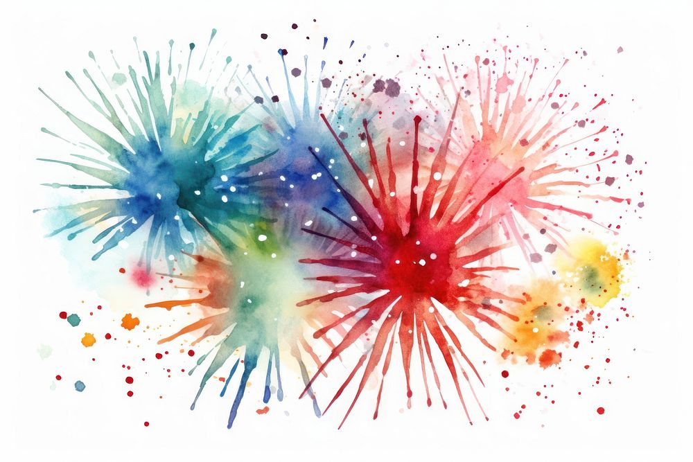 Fireworks backgrounds painting white background. AI generated Image by rawpixel.