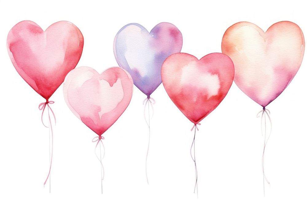 Balloon heart white background celebration. AI generated Image by rawpixel.