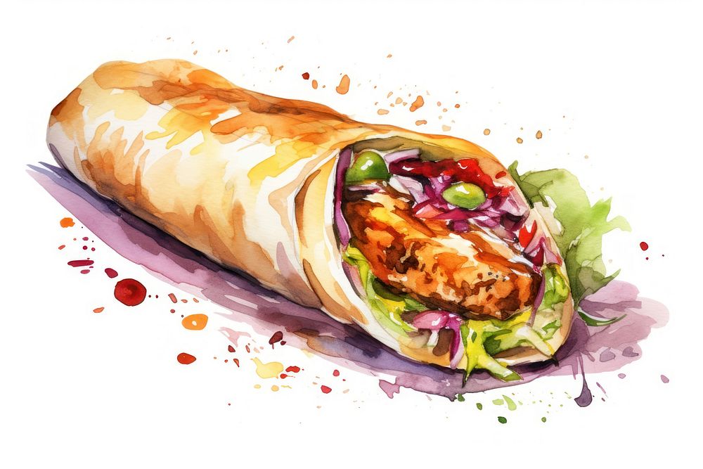 Food burrito paper vegetable. AI generated Image by rawpixel.