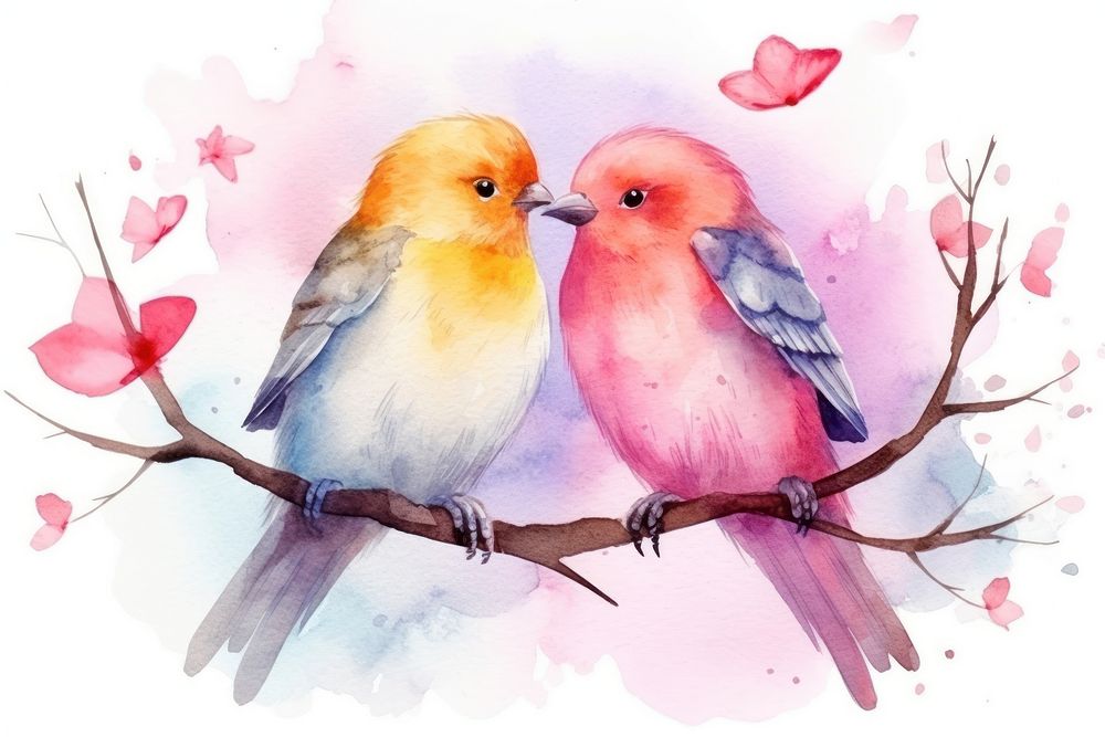 Bird love creativity lovebird. AI generated Image by rawpixel.