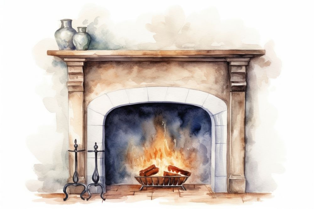 Fireplace hearth architecture creativity. AI generated Image by rawpixel.