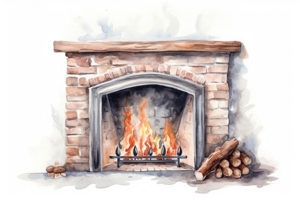 Fireplace hearth architecture creativity. AI generated Image by rawpixel.