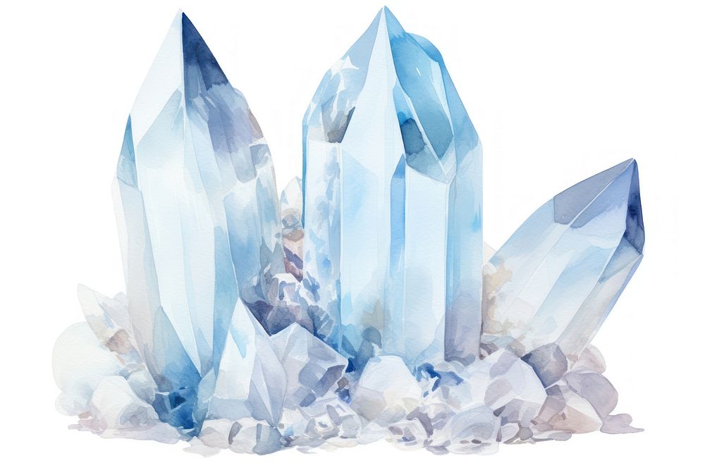 Crystal mineral quartz ice. AI generated Image by rawpixel.