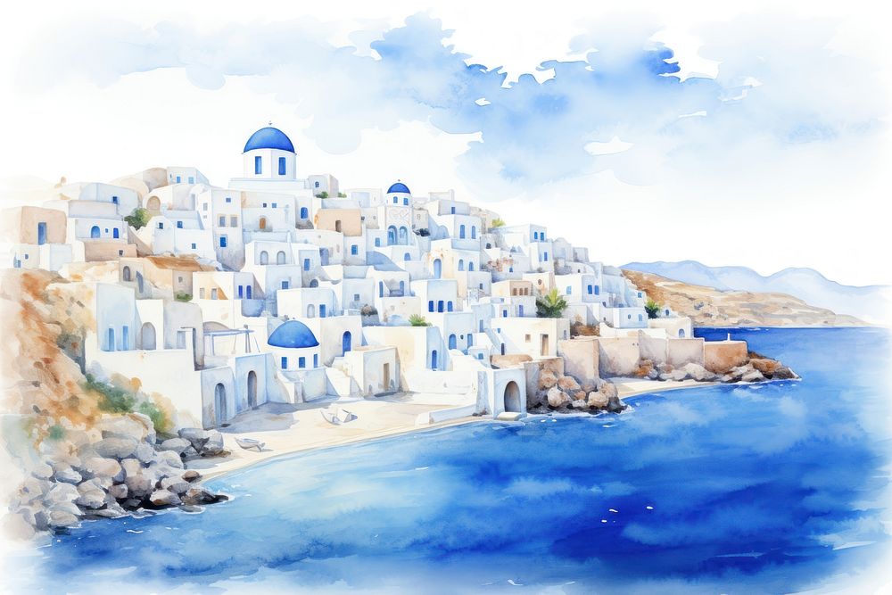 Architecture santorini building outdoors. AI generated Image by rawpixel.