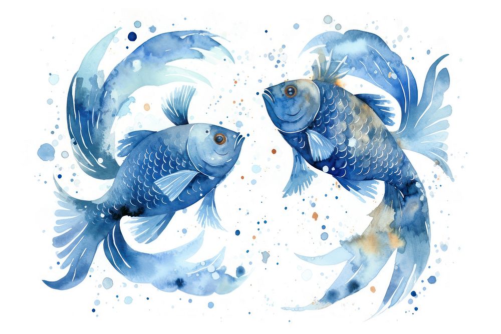 Animal water fish white background. AI generated Image by rawpixel.