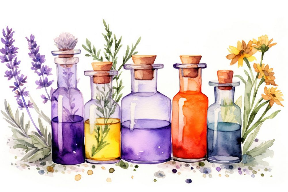 Lavender therapy flower glass. AI generated Image by rawpixel.