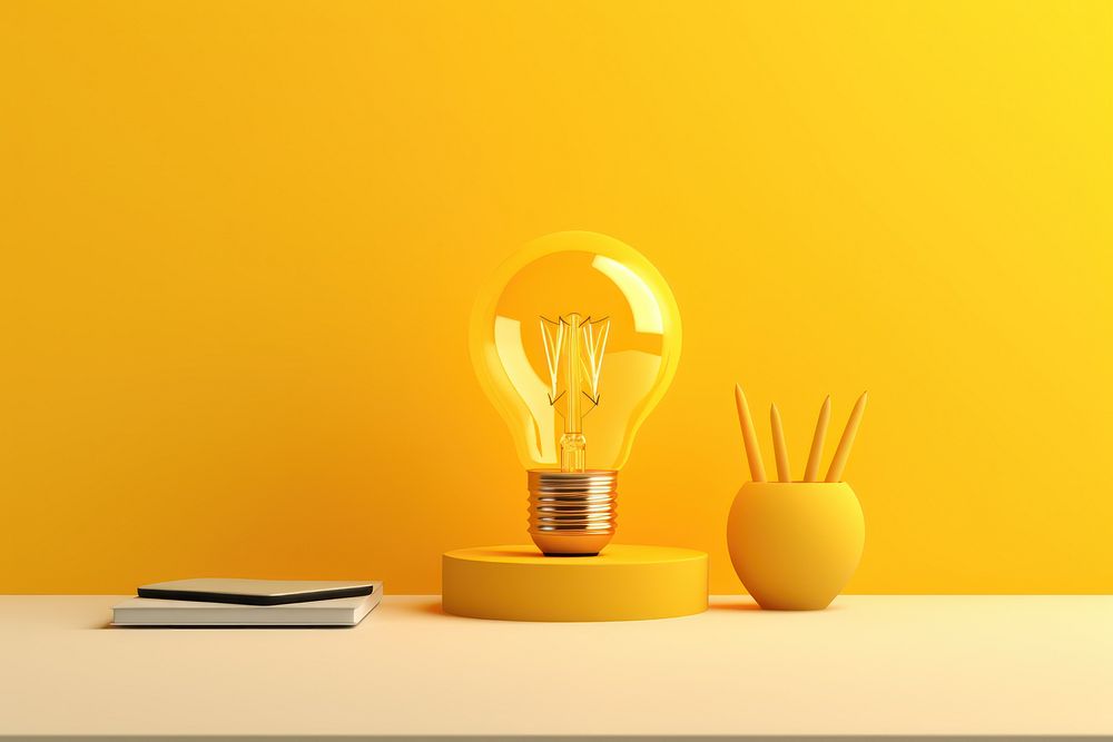 Yellow light yellow background electricity. AI generated Image by rawpixel.