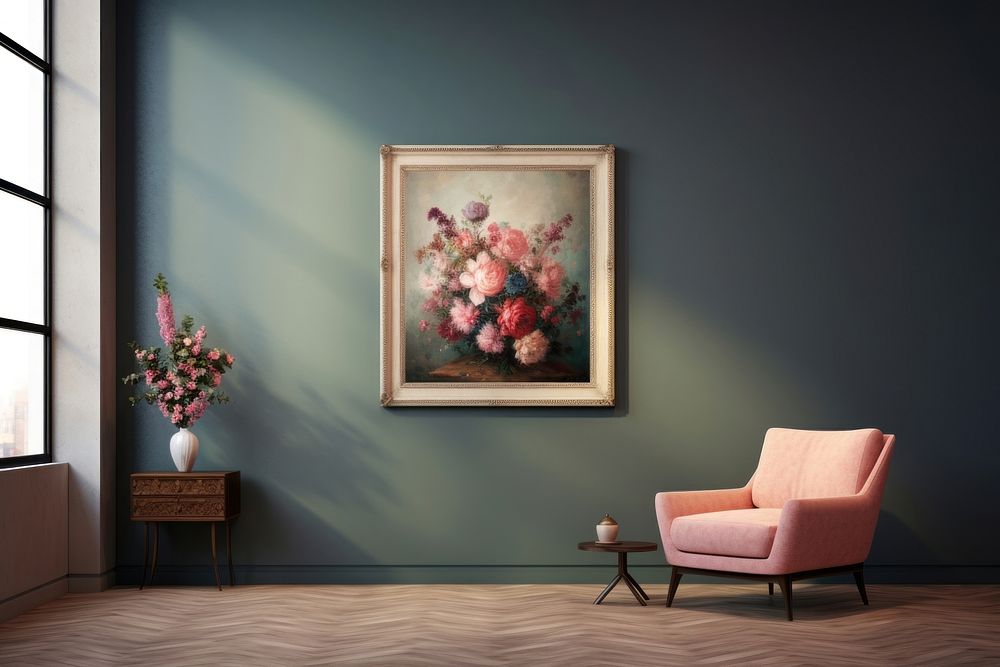 Painting flower architecture furniture. AI generated Image by rawpixel.