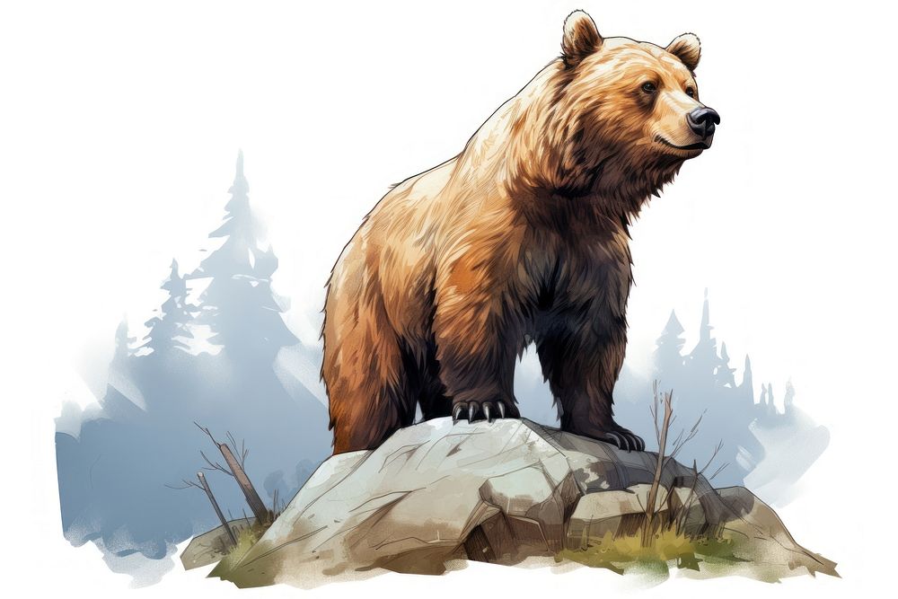 Bear wildlife mammal carnivora. AI generated Image by rawpixel.