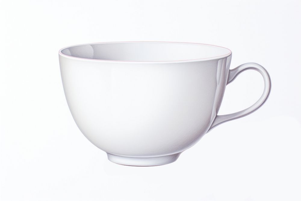 Cup porcelain coffee drink, digital paint illustration. AI generated image