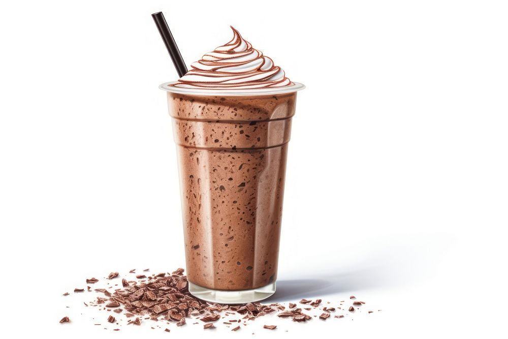 Smoothie milkshake chocolate dessert, digital paint illustration. AI generated image