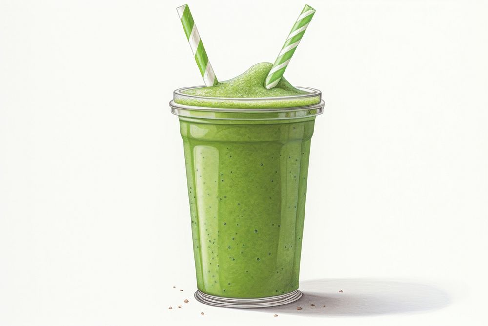 Smoothie milkshake drink juice, digital paint illustration. AI generated image