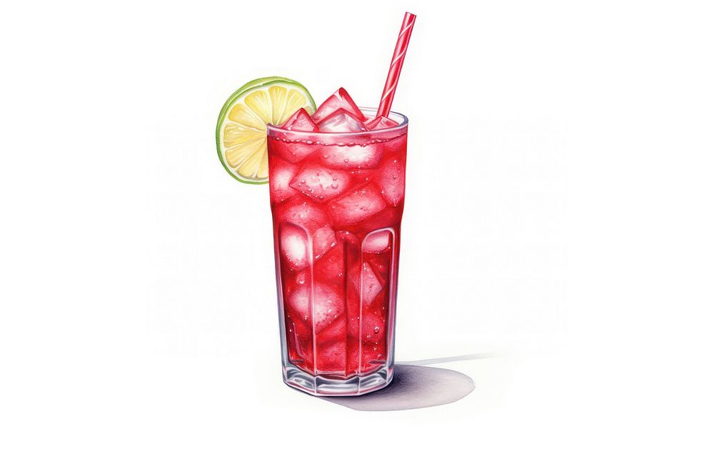 Drink cocktail fruit food, digital paint illustration. AI generated image