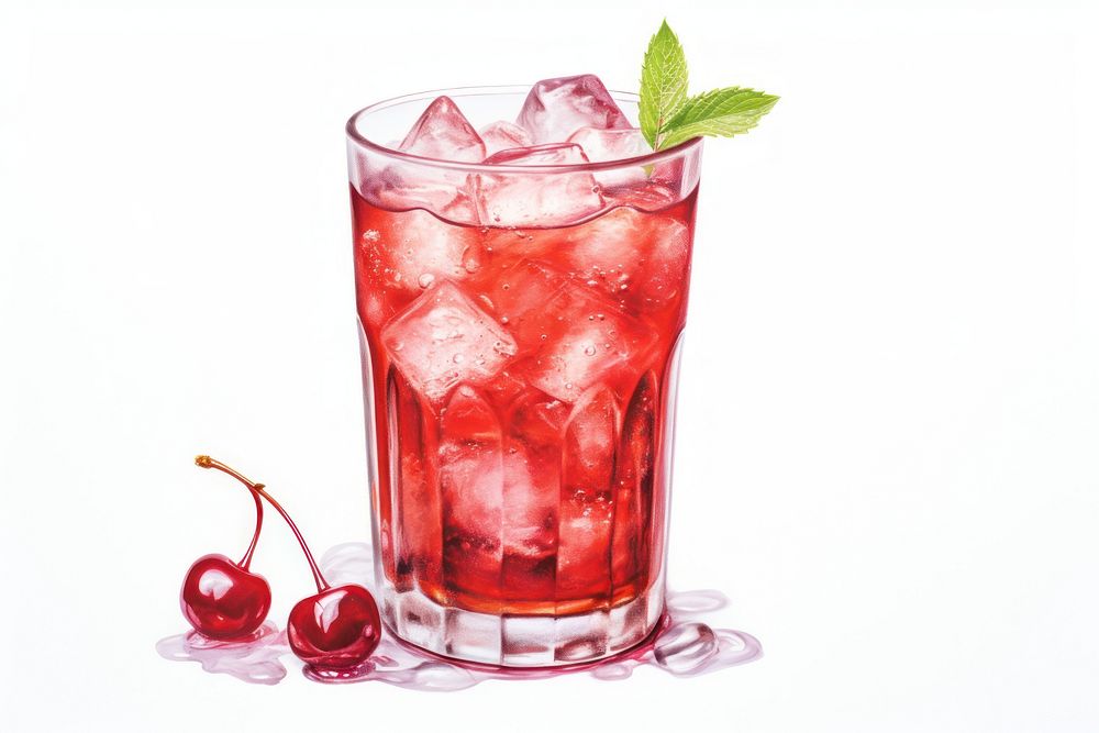 Drink cocktail mojito fruit, digital paint illustration. AI generated image
