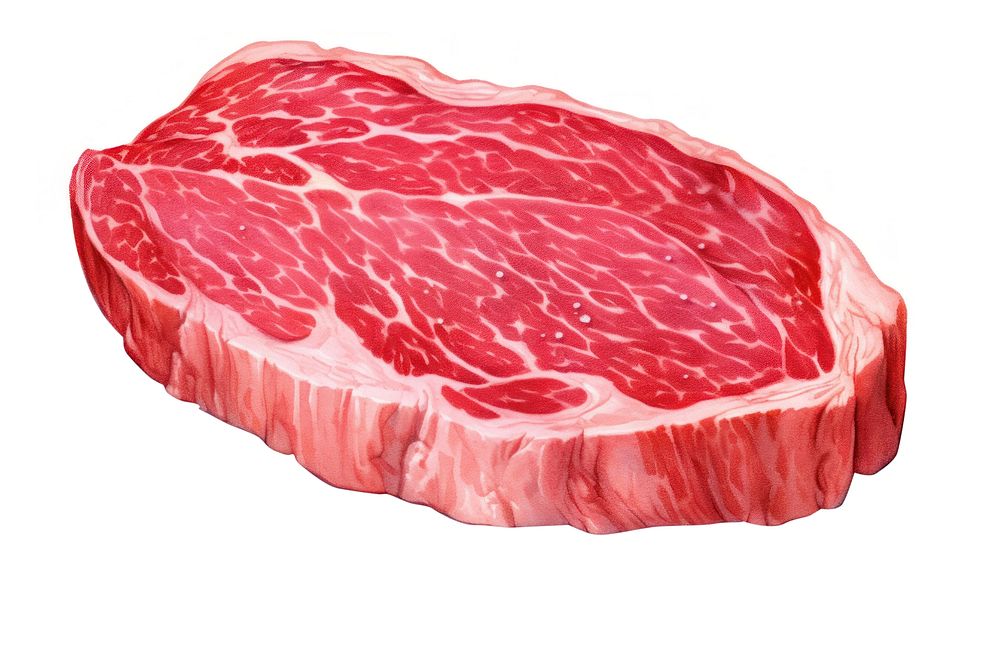 Steak beef meat food, digital paint illustration. AI generated image