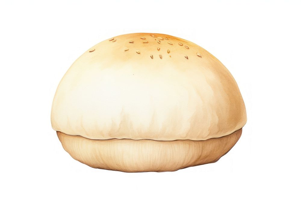 Mushroom bread food bun, digital paint illustration. AI generated image