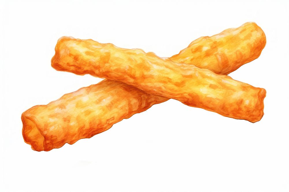 Food bread fried fries, digital paint illustration. AI generated image