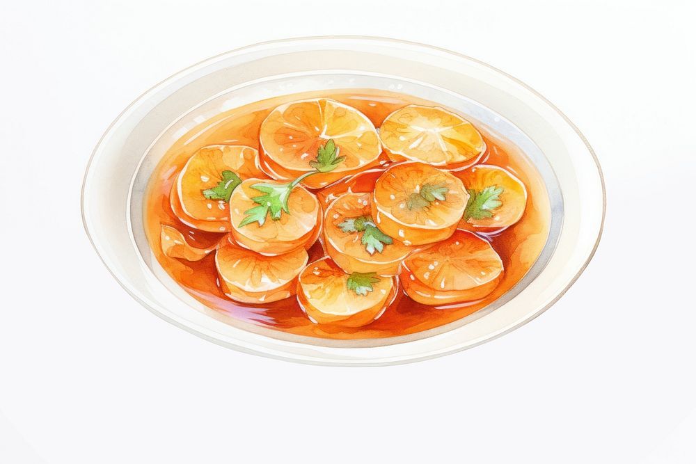 Plate food dish meal, digital paint illustration. AI generated image