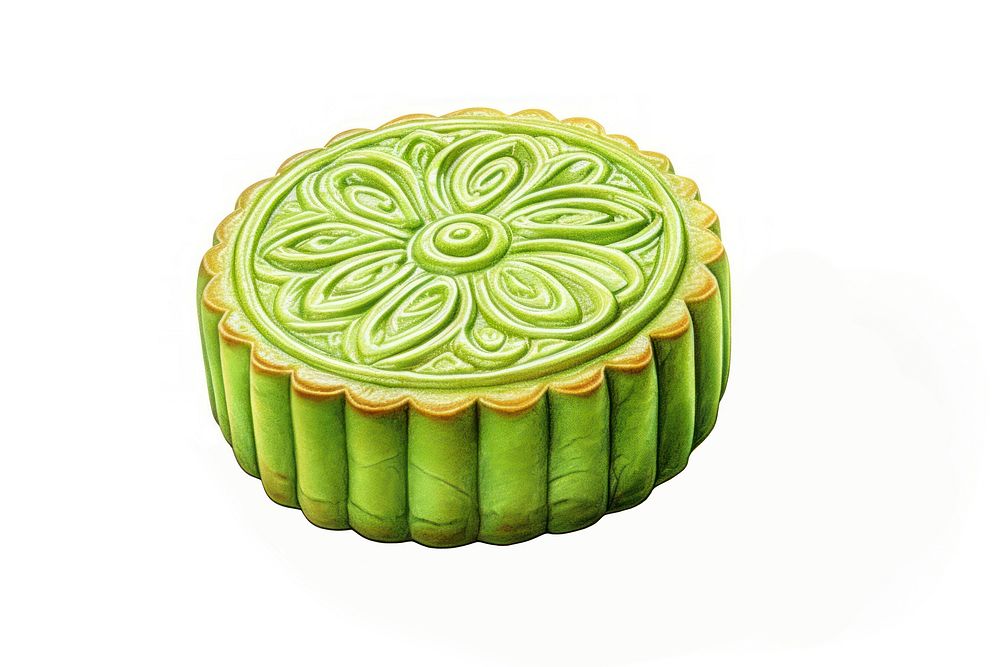 Mooncake dessert, digital paint illustration. AI generated image