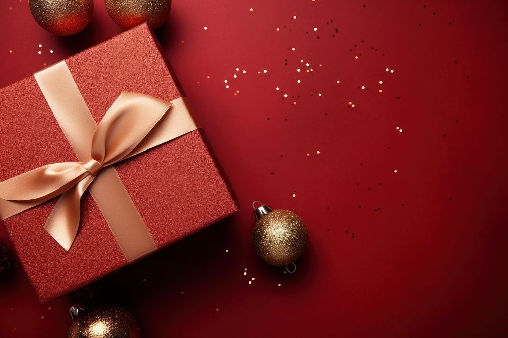 Gift christmas paper red. AI generated Image by rawpixel.