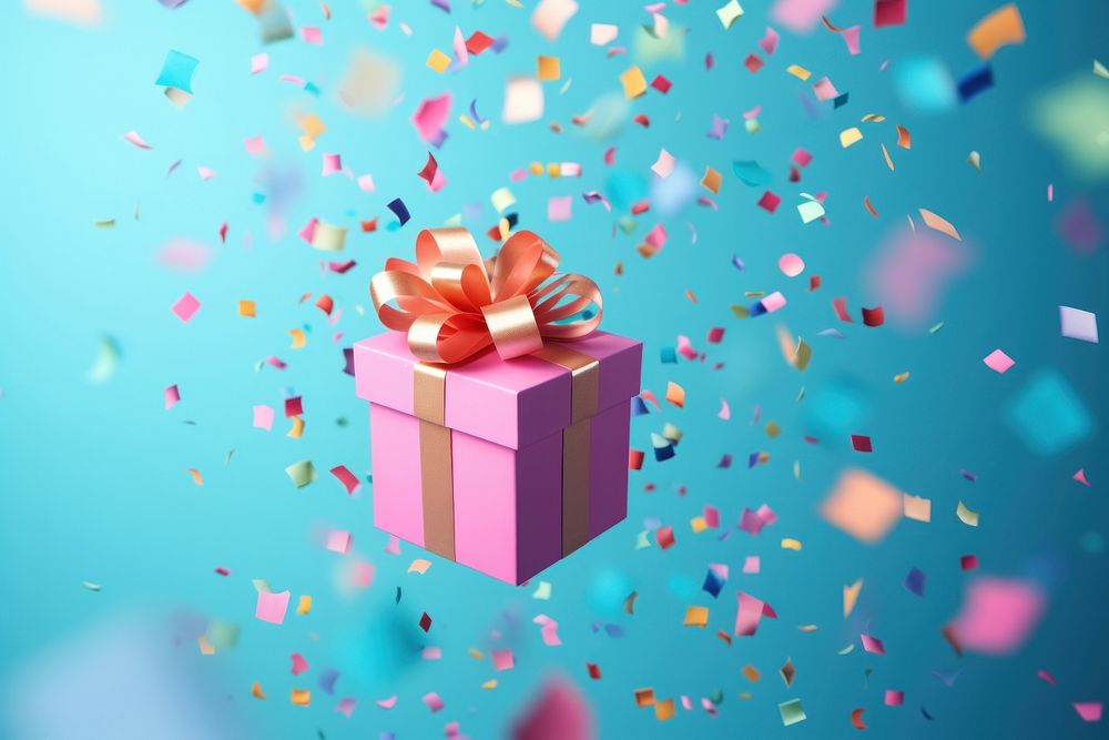 Confetti paper gift toy. AI generated Image by rawpixel.
