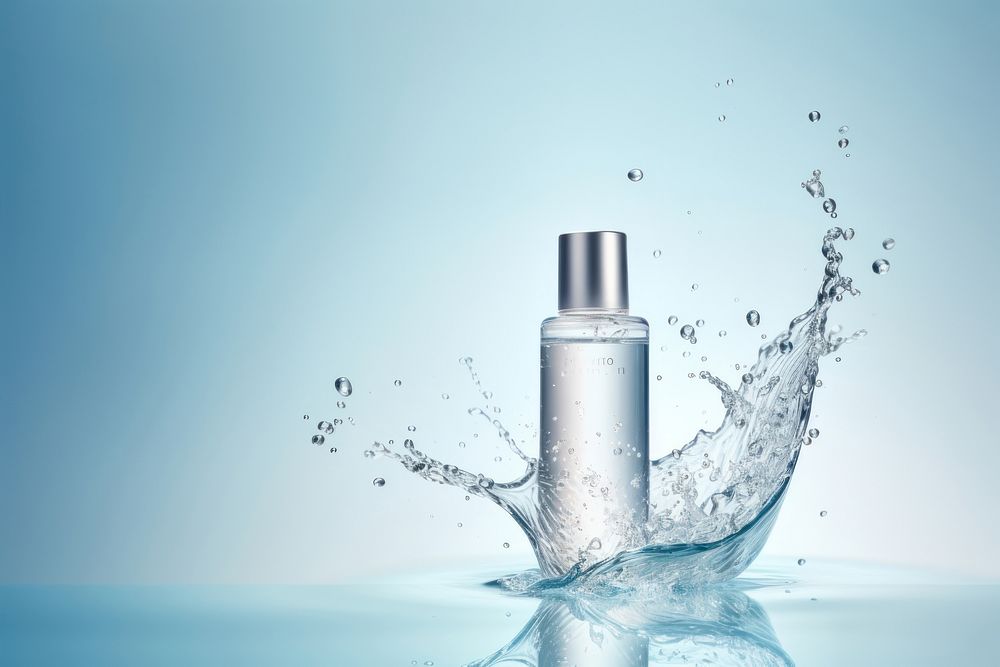 Cosmetics splashing perfume bottle. 