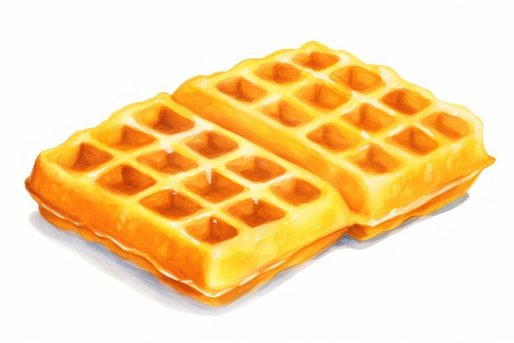 Waffle food white background breakfast. AI generated Image by rawpixel.